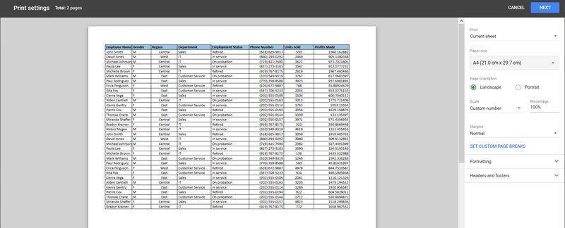 Hướng dẫn cách in các ô đã chọn trong Google Sheets